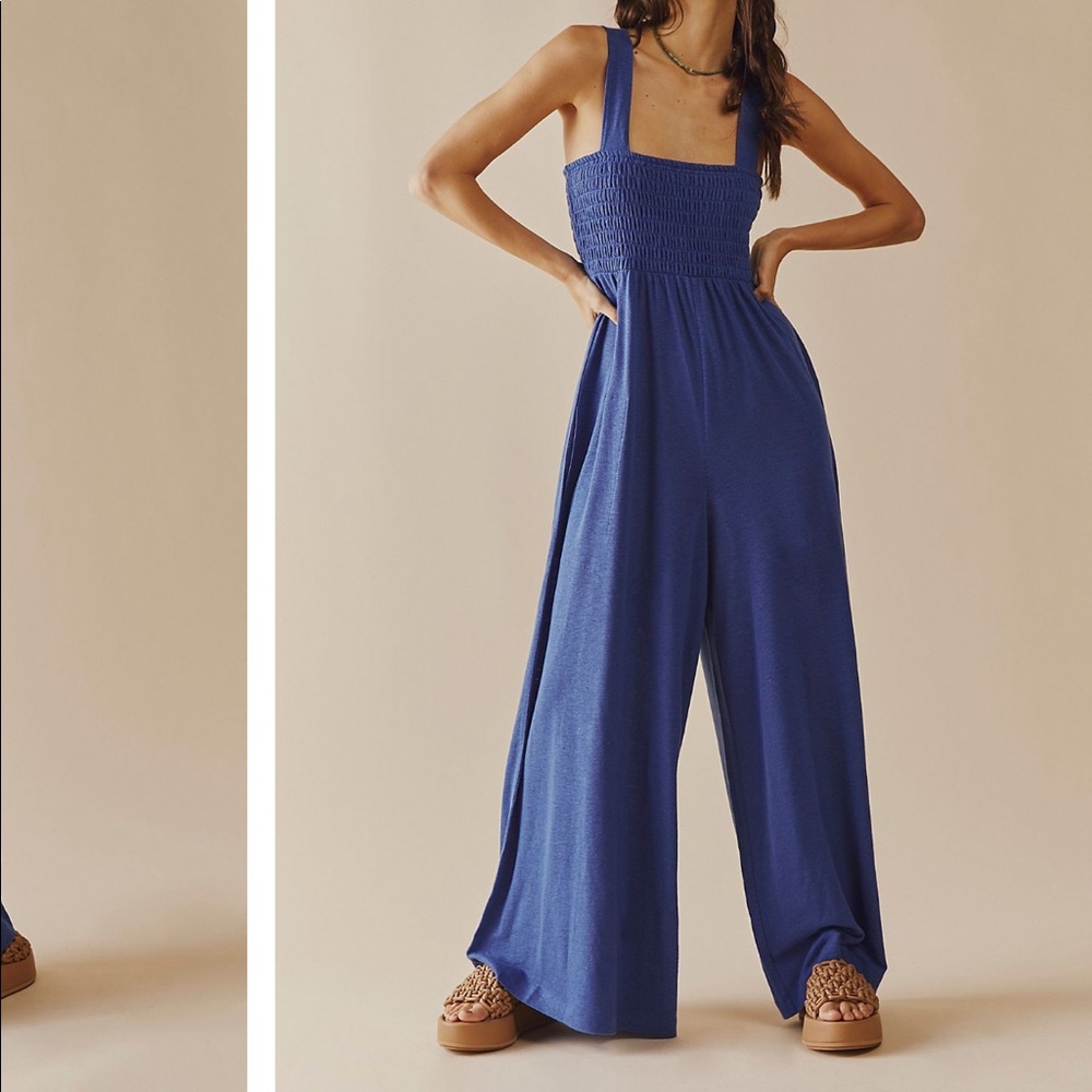 Smocked top free people jumpsuit